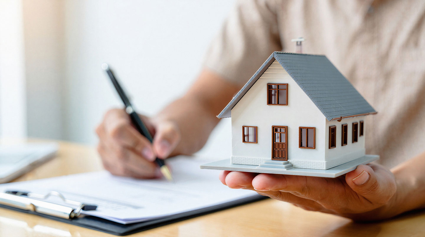 Dossier de crédit immobilier organisé avec documents nécessaires disposés méthodiquement